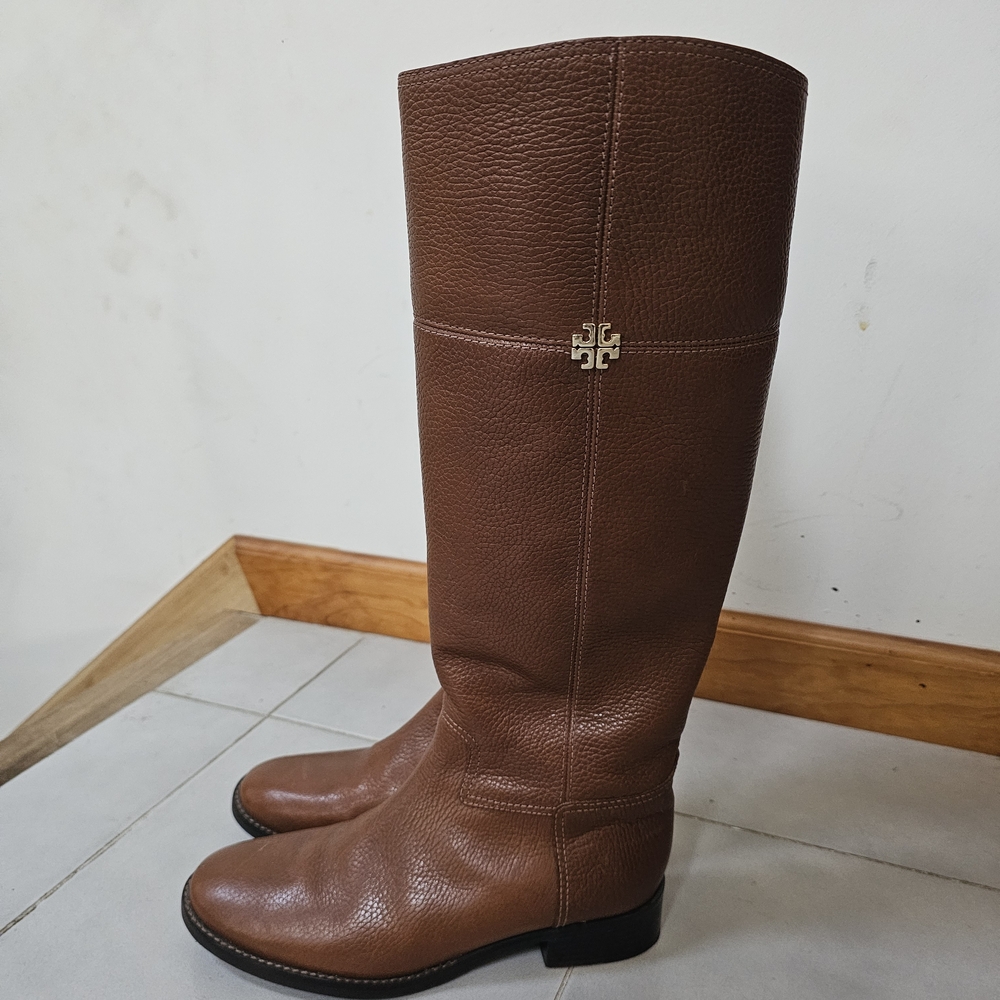 Tory Burch Chestnut Leather Tall Boots